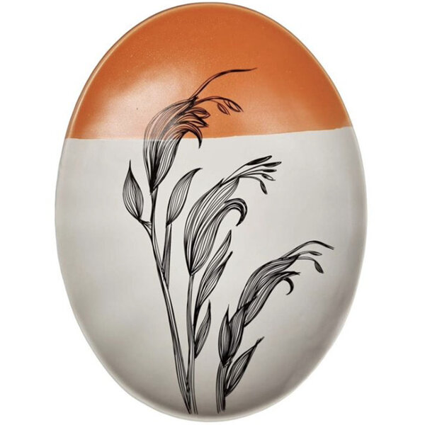 Jo Luping Design - Harakeke Flower II Orange Dipped 24cm Porcelain Bowl