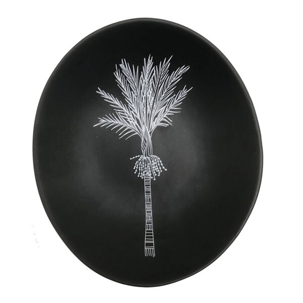 Jo Luping Design - Nikau White On Black 10cm Porcelain Bowl