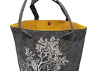 Jo Luping Design Shoulder Tote Bag Rangiora Grey & Yellow EcoFelt