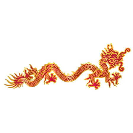 Jointed dragon 92cm red and gold