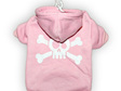 Jolly roger baby pink brushed cotton warm dog hoodie