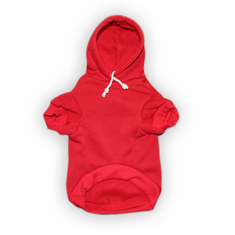 jolly roger red cotton dog hoodie with skull and cross bones