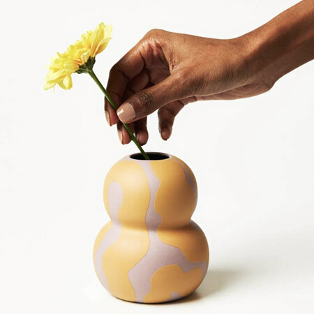 JONES & CO HAPPY VASE - DOUBLE YELLOW