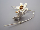 Jonquil Daffodil Flower Stem Earrings  Sterling Silver Julia Banks Jewellery