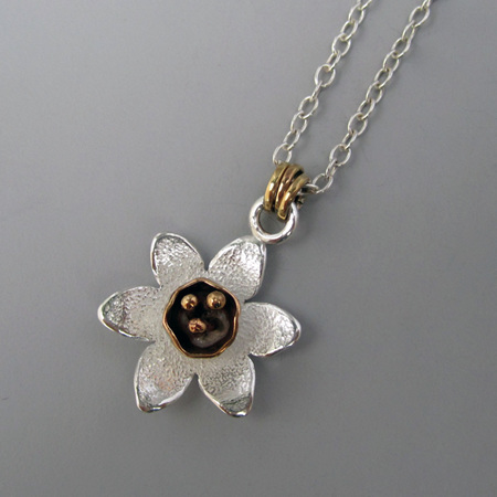 Jonquil Flower Sterling Silver Necklace