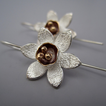 Jonquil Sterling Silver Flower Earrings