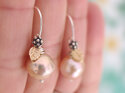 Juliette gold leaf berry silver baroque pearls earrings lily griffin nz jeweller