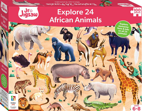 Junior Jigsaw Explore 24 African Animals 100 Piece Puzzle kids