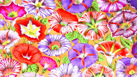 Kaffe Fassett Collective - Variegated Morning Glory Orange