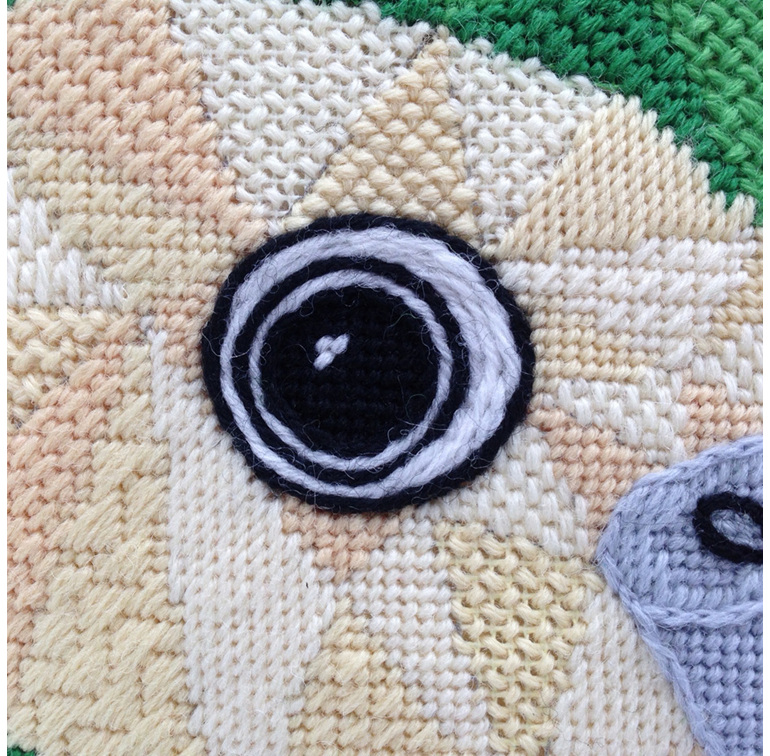 kakapo needlepoint kit nz bird tapestry kit close up