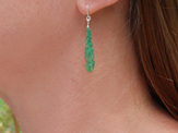 kakariki green feather earrings bird native nz sterling silver lily griffin