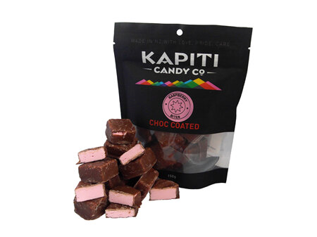 Kapiti Candy - Choc Coated Raspberry Bites 150g