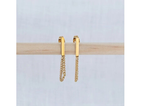 Katy B - Bar Chain Earrings (Gold)