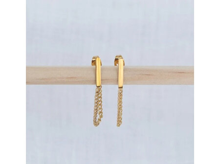 Katy B - Bar Chain Earrings (Gold)