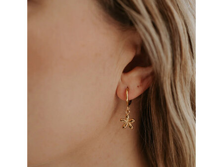 Katy B - Flower Hoop Earrings (Gold)