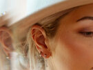 Katy B - Mini Hex Hoop Earrings (Gold)