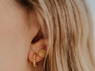 Katy B - Ruby Hoop Earrings (Gold)