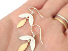 kauri leaves solid 9k gold sterling silver earrings lilygriffin nz  jewellery