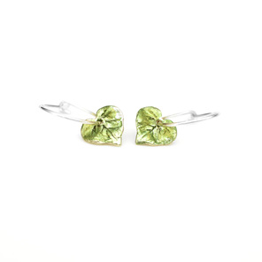kawakawa leaf hoop earrings sterling silver green lily griffin jewellery