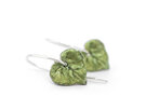 Kawakawa leaf rongoa heart green sterling silver earrings lily griffin nz jewels