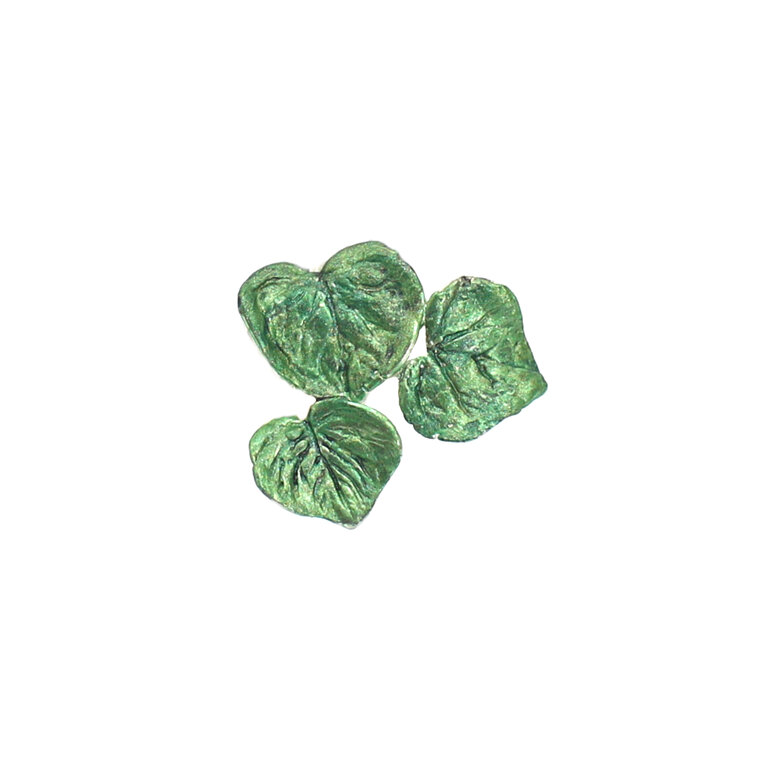Kawakawa leaves green hearts lapel pin brooch sterling silver lilygriffin nz