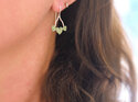 Kawakawa leaves trio green heart rongoa silver earrings lilygriffin nz jewelry