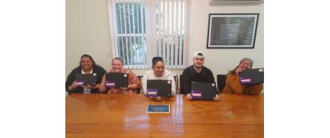 Kawerau Future Leaders with their refurbished laptops refurbished by Remojo Tech