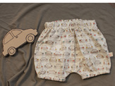 'Kensley' Bloomers, 'Cars' 100% GOTS Organic Cotton, 6-9 months