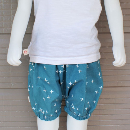 'Kensley' Bloomers, 'Wink Teal' GOTS Organic Cotton, 18m