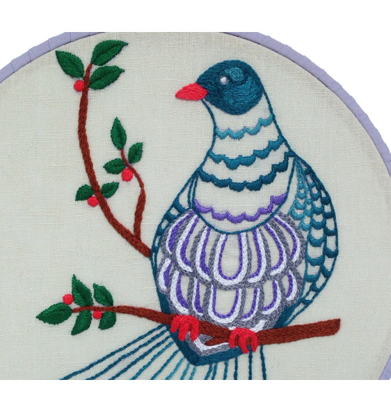kereru embroidery kit