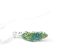 kereru feather green white koru native pendant necklace lilygriffin jewellery