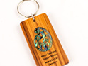 key ring with paua koru - rimu