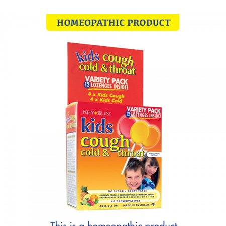 Key Sun Kids Cough, Cold & Throat Variety Lozenges 12 Pack