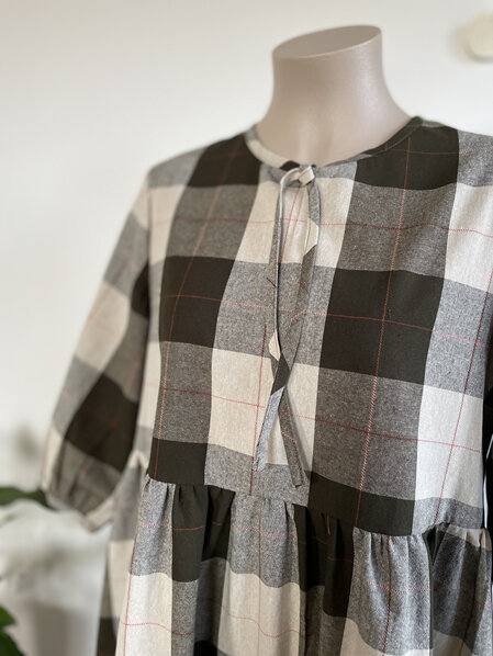 Khaki check Bobby dress