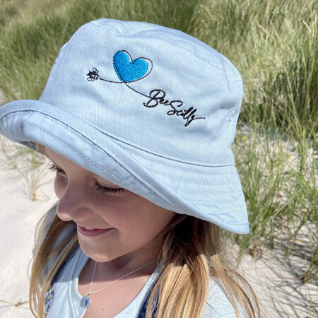 Kids Bee Scilly Organic Bucket Hat - Blue