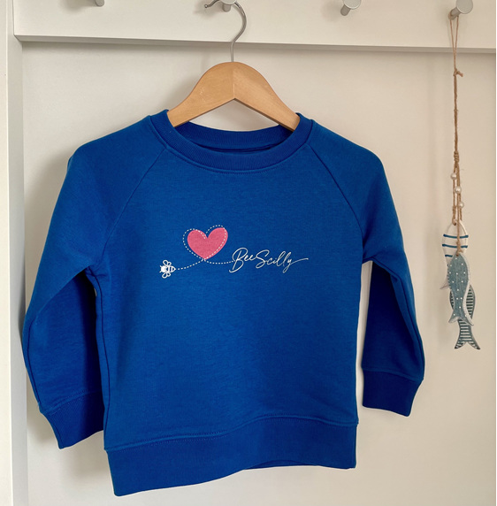 Kids Bee Scilly Organic Sweatshirt - Blue