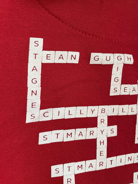Kids Scrabble Hoodie - Red Zipped