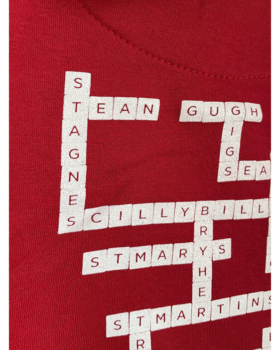 Kids Scrabble Hoodie - Red Zipped