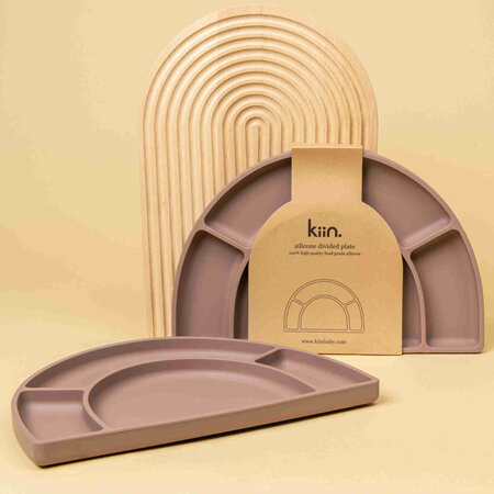 KIIN SILICONE DIVIDED PLATE - HEATHER