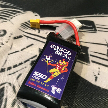 Killa Drones "Space Sticks" 80c 550mah 11.1v 3s Lipo Battery - XT30