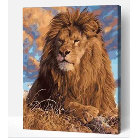 King Of The Jungle - Painting By Numbers - Canvas on Wooden Frame