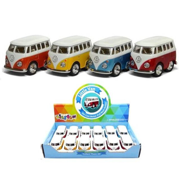 KinsFun Little Van VW Die Cast Model - With Pull Back Action : Assorted