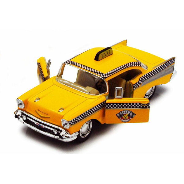 Kinsmart 1:40 New York City Taxi 1957 Chevrolet Bel Air Yellow Checker