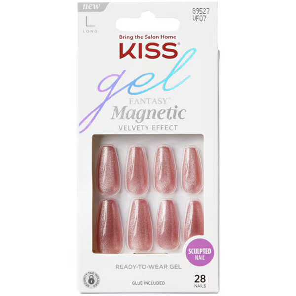 KISS Gel Fantasy Magnetic Velvety Effect Sculpted Long Nails West Coast 28