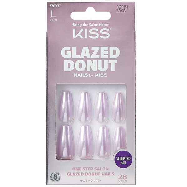 KISS Glazed Donut 28 Sculpted Nails Sprinkle