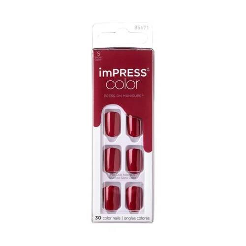 KISS ImPress Color Press-On Nails Red Velvet 30