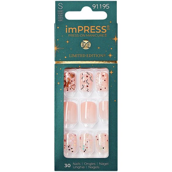 KISS ImPress Press-On Manicure Christmas Nails Snowy Village Limited Edition