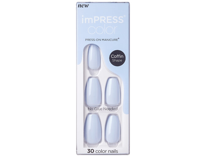 KISS ImPress Press-On Manicure Nails Medium Coffin Cloudless 30