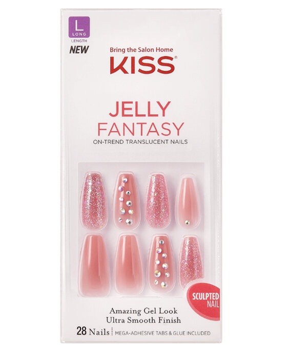 KISS Jelly Fantasy Nails Be Jelly Sculpted Long length 28
