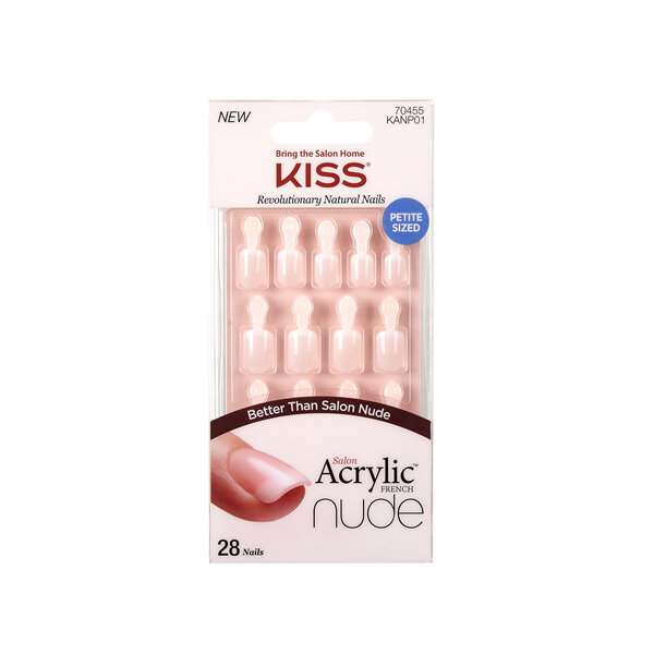 KISS Salon Acrylic French Nude Petite 28 Nails KANP01